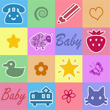Colorful seamless baby background wallpaper Stock Photo - Budget Royalty-Free & Subscription, Code: 400-06700679