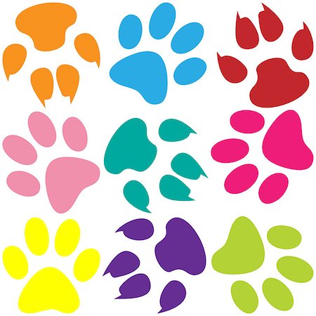 simsearch:400-06392340,k - Illustration of animal paw print as a colorful background. Stock Photo - Budget Royalty-Free & Subscription, Code: 400-06700762