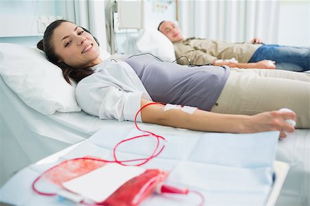 donate - Transfused patients looking at camera in hospital ward Stock Photo - Budget Royalty-Free & Subscription, Code: 400-06734591