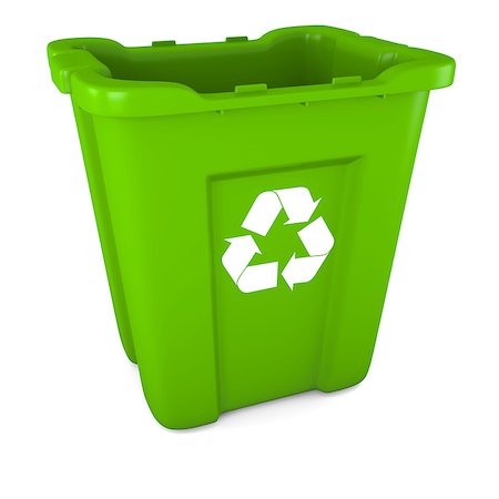 simsearch:400-04407139,k - 3D model of empty green plastic recycle bin Stock Photo - Budget Royalty-Free & Subscription, Code: 400-06735710