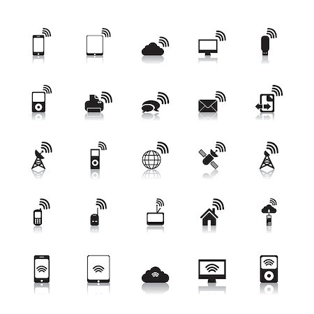 Wireless Icons Hotspot vector, Zip includes 300 dpi JPG, Illustrator CS, EPS10, Vector file contain transparency, but it's EPS10 compatible Stock Photo - Budget Royalty-Free & Subscription, Code: 400-06736288