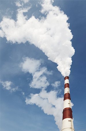 simsearch:400-07171274,k - hi industrial smoke from chimney on blue sky Stock Photo - Budget Royalty-Free & Subscription, Code: 400-06737217