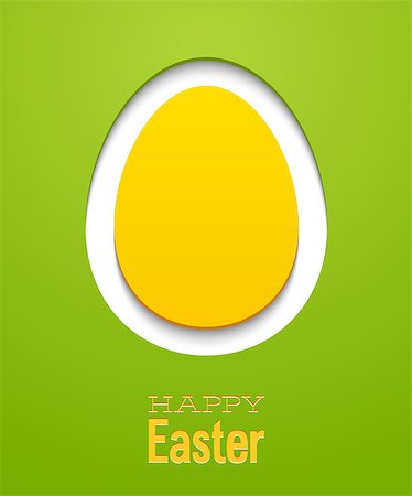elegant easter decorations - Easter colorful card with yellow egg. Vector illustration. Stock Photo - Budget Royalty-Free & Subscription, Code: 400-06737344
