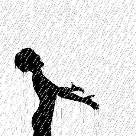 shower kid - Editable vector illustration of a young boy enjoying the rain Stock Photo - Budget Royalty-Free & Subscription, Code: 400-06737726