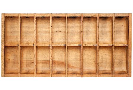 vintage wood typesetter box with 16 numbered bins isolated on white Stock Photo - Budget Royalty-Free & Subscription, Code: 400-06738394