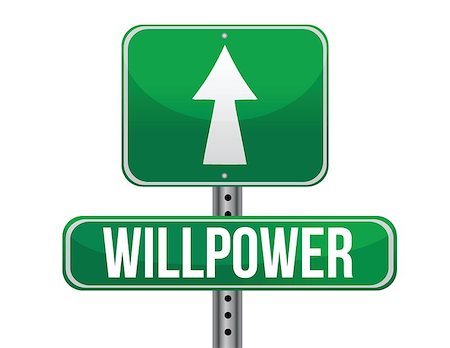 willpower road sign illustration design over a white background Stock Photo - Budget Royalty-Free & Subscription, Code: 400-06738423