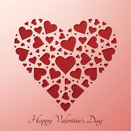 simsearch:400-04886615,k - Valentineâ??s day heart made of small hearts on paper card, vector illustration Stock Photo - Budget Royalty-Free & Subscription, Code: 400-06738939