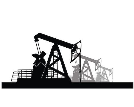 Vector image of oil derricks on the ground Stock Photo - Budget Royalty-Free & Subscription, Code: 400-06733439