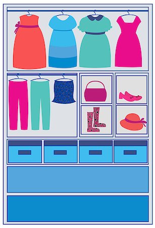 a child wardrobe, vector Stock Photo - Budget Royalty-Free & Subscription, Code: 400-06744674