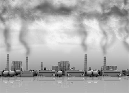 pollution illustration - abstract 3d illustration of industrial pollution background Stock Photo - Budget Royalty-Free & Subscription, Code: 400-06745257