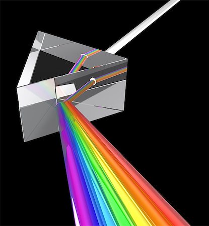 3d illustration of prism with spectrum Stock Photo - Budget Royalty-Free & Subscription, Code: 400-06745271