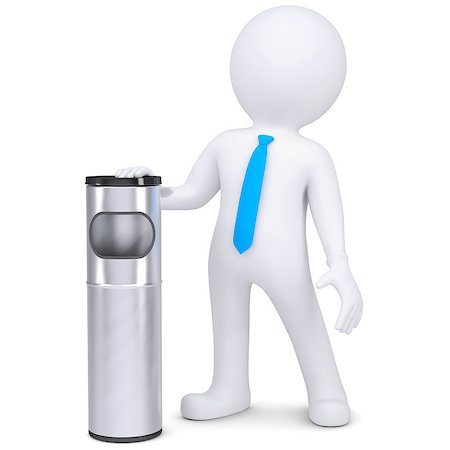 simsearch:400-07050071,k - 3d white man with a trash can. Isolated render on a white background Stock Photo - Budget Royalty-Free & Subscription, Code: 400-06747041