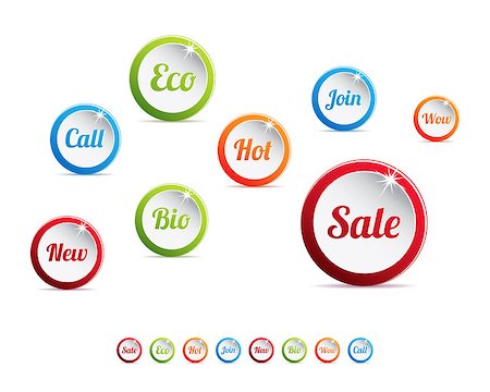 Set of modern colored web buttons Stock Photo - Budget Royalty-Free & Subscription, Code: 400-06747443