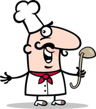 food specialist - Cartoon Illustration of Funny Male Cook or Chef with Ladle Profession Occupation Photographie de stock - Aubaine LD & Abonnement, Code: 400-06747695