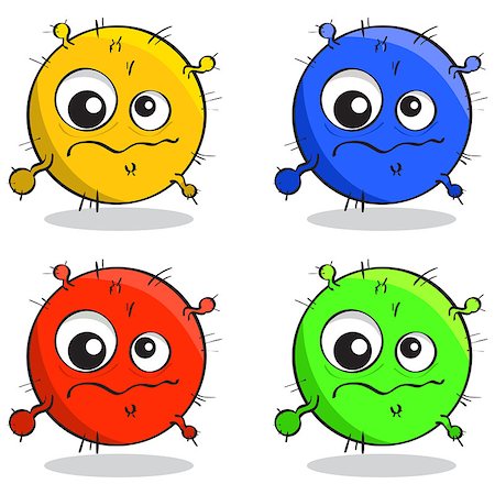 vector set of cartoon germs in different colors Stock Photo - Budget Royalty-Free & Subscription, Code: 400-06747947
