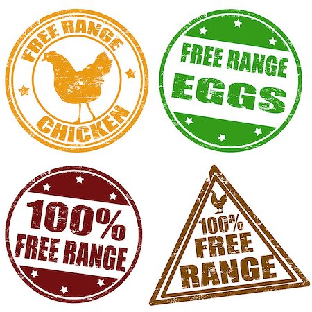stamp old - Set of free range chicken and eggs rubber stamps, vector illustration Stock Photo - Budget Royalty-Free & Subscription, Code: 400-06748406