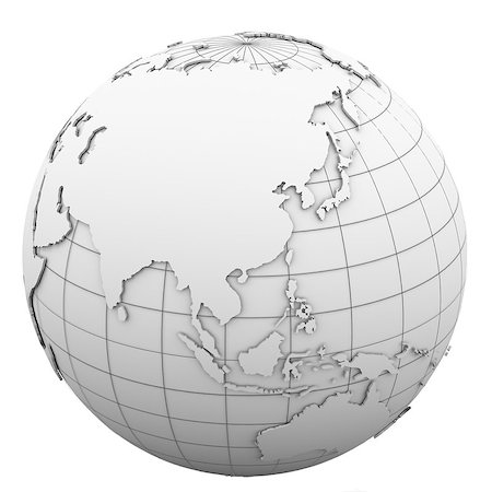 White globe. Isolated render on a white background Stock Photo - Budget Royalty-Free & Subscription, Code: 400-06749470