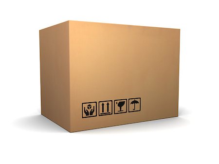 simsearch:400-05735817,k - 3d illustration of cardboard box over white background Stock Photo - Budget Royalty-Free & Subscription, Code: 400-06749907