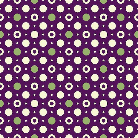 Seamless violet vintage pattern with white and green polka dots (vector) Stock Photo - Budget Royalty-Free & Subscription, Code: 400-06740010