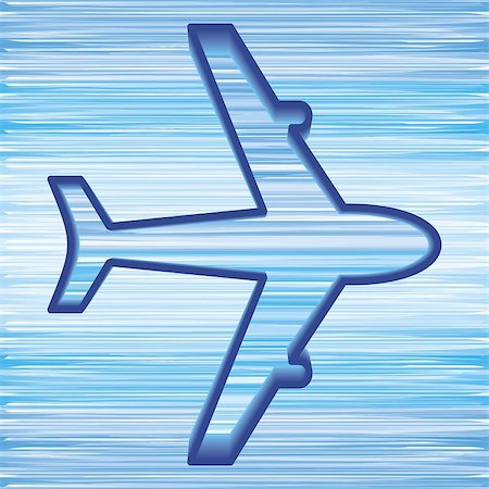 simple airplane symbol on blue sky background Stock Photo - Budget Royalty-Free & Subscription, Code: 400-06740879