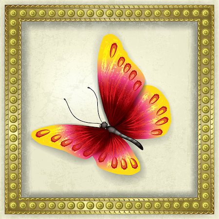 simsearch:400-06101053,k - abstract grunge background with red butterfly and frame Photographie de stock - Aubaine LD & Abonnement, Code: 400-06741631