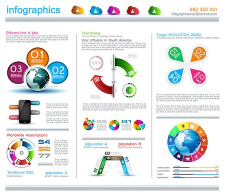 Infographic design template with paper tags. Idea to display information, ranking and statistics with orginal and modern style. Photographie de stock - Aubaine LD & Abonnement, Code: 400-06742934