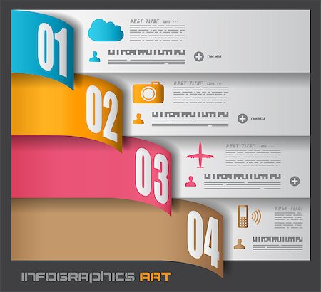 Infographic design template with paper tags. Idea to display information, ranking and statistics with orginal and modern style. Photographie de stock - Aubaine LD & Abonnement, Code: 400-06742981