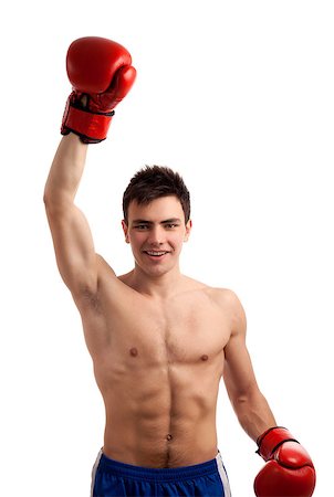 Portrait of young boxer over white background Foto de stock - Super Valor sin royalties y Suscripción, Código: 400-06743881