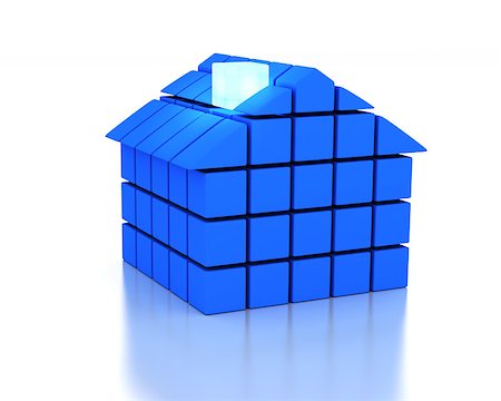 environmental impact - 3d House with cubes - energy classification efficiency concept Stock Photo - Budget Royalty-Free & Subscription, Code: 400-06759386