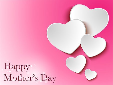 Vector - Happy Mother Day Heart Background Stock Photo - Budget Royalty-Free & Subscription, Code: 400-06759906