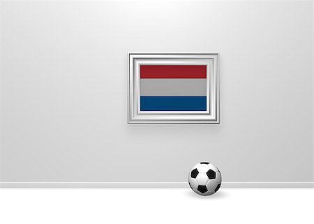 soccerball and netherlands flag in frame - 3d illustration Stock Photo - Budget Royalty-Free & Subscription, Code: 400-06750563