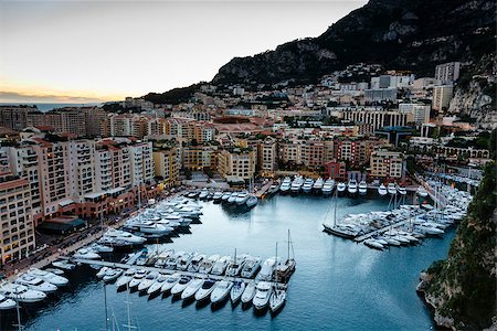 Aerial View on Fontvieille and Monaco Harbor with Luxury Yachts, French Riviera Stock Photo - Budget Royalty-Free & Subscription, Code: 400-06750576