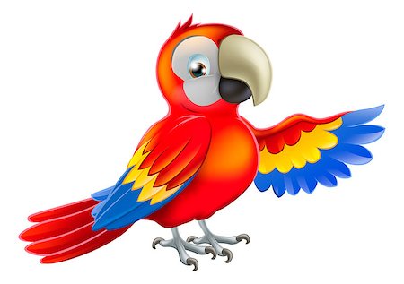 simsearch:400-08410665,k - A red macaw parrot pointing or showing something with his wing Photographie de stock - Aubaine LD & Abonnement, Code: 400-06750652