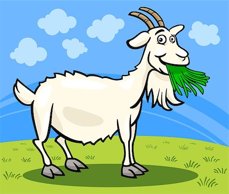 Cartoon Illustration of Funny Comic Goat Animal on the Farm Stock Photo - Budget Royalty-Free & Subscription, Code: 400-06764451