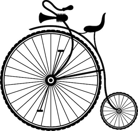 simsearch:400-08938779,k - Silhouette of a vintage bicycle on a white background. EPS 10, AI, JPEG Stock Photo - Budget Royalty-Free & Subscription, Code: 400-06766246