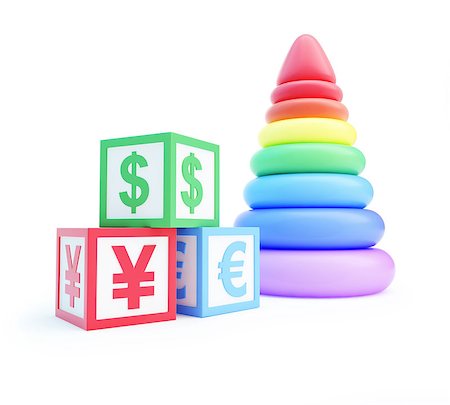 alphabet cube finance sign pyramid toy on a white background Stock Photo - Budget Royalty-Free & Subscription, Code: 400-06766580