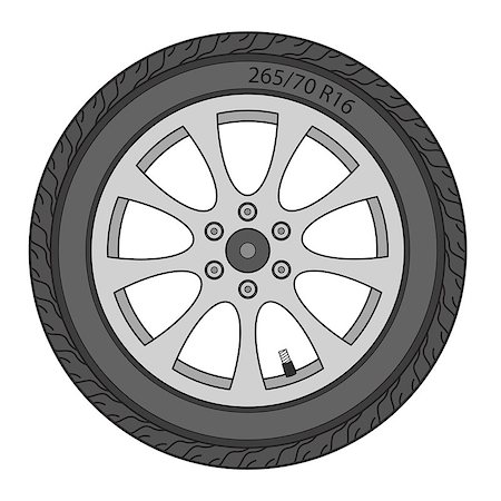 simsearch:400-03927951,k - Car Wheel, vector illustration Stock Photo - Budget Royalty-Free & Subscription, Code: 400-06767240