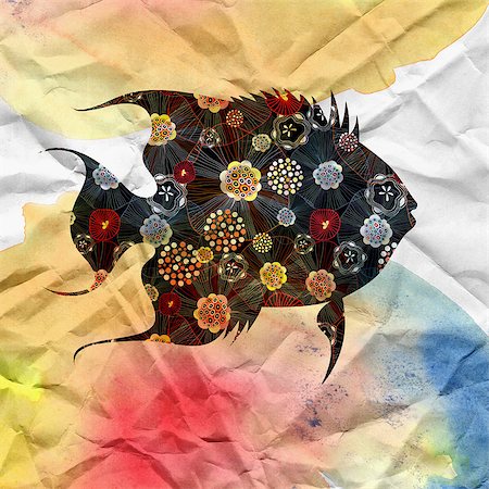 simsearch:400-06870171,k - beautiful dark ornamental fish watercolor soft background Photographie de stock - Aubaine LD & Abonnement, Code: 400-06767506