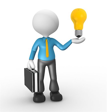 simsearch:400-04279469,k - 3d people - men, person with a light bulb. Idea concept. Stock Photo - Budget Royalty-Free & Subscription, Code: 400-06760014