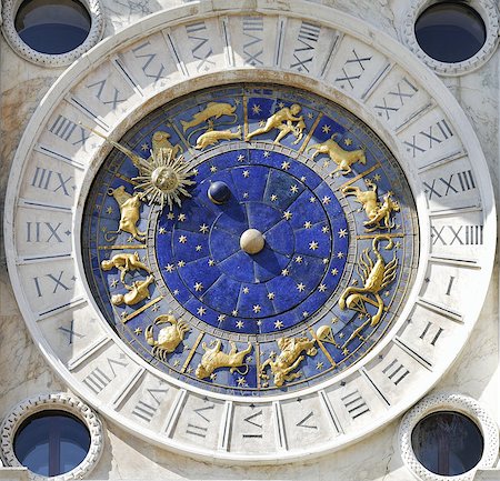 planetarium - Zodiac clock at San Marco square in Venice Stock Photo - Budget Royalty-Free & Subscription, Code: 400-06760862