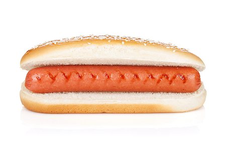 simsearch:400-04587885,k - Original hot dog. Isolated on white background Stock Photo - Budget Royalty-Free & Subscription, Code: 400-06761613