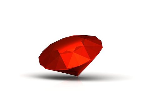simsearch:694-03783247,k - Beautiful ruby made in form of the diamond on a white background, 3D image Stock Photo - Budget Royalty-Free & Subscription, Code: 400-06763081