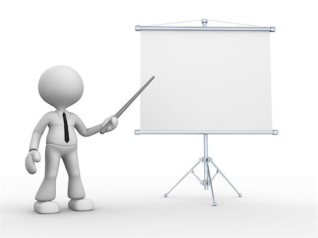 speakers graphics - 3d people - man, person presenting at flip chart. Stock Photo - Budget Royalty-Free & Subscription, Code: 400-06770598