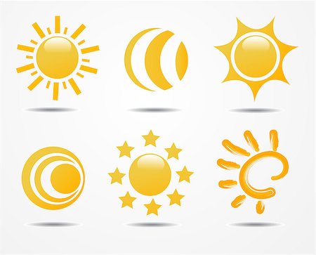 set of sun vector Stock Photo - Budget Royalty-Free & Subscription, Code: 400-06771338