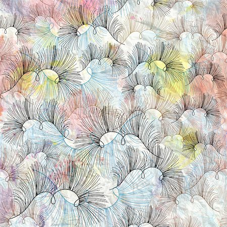 simsearch:400-06929001,k - seamless graphic graceful abstract pattern on a light watercolor background Stock Photo - Budget Royalty-Free & Subscription, Code: 400-06771653