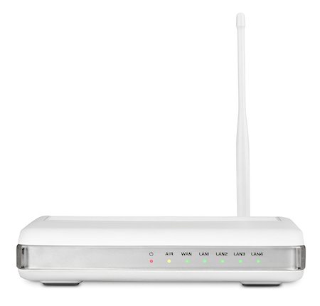 Wireless router isolated on white background with clipping path Foto de stock - Super Valor sin royalties y Suscripción, Código: 400-06772132