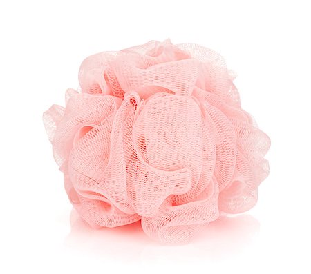 Pink bath puff. Isolated on white background Photographie de stock - Aubaine LD & Abonnement, Code: 400-06772194