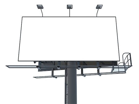 simsearch:400-05670554,k - Blank Billboard (Front View) Isolated on White Background for Your Advertisement. Stock Photo - Budget Royalty-Free & Subscription, Code: 400-06772270