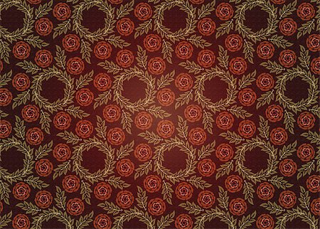 simsearch:400-06076415,k - Red-brown Floral Wallpaper made on canvas Stock Photo - Budget Royalty-Free & Subscription, Code: 400-06772670