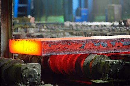hot steel on conveyor; sheet metal Stock Photo - Budget Royalty-Free & Subscription, Code: 400-06787454